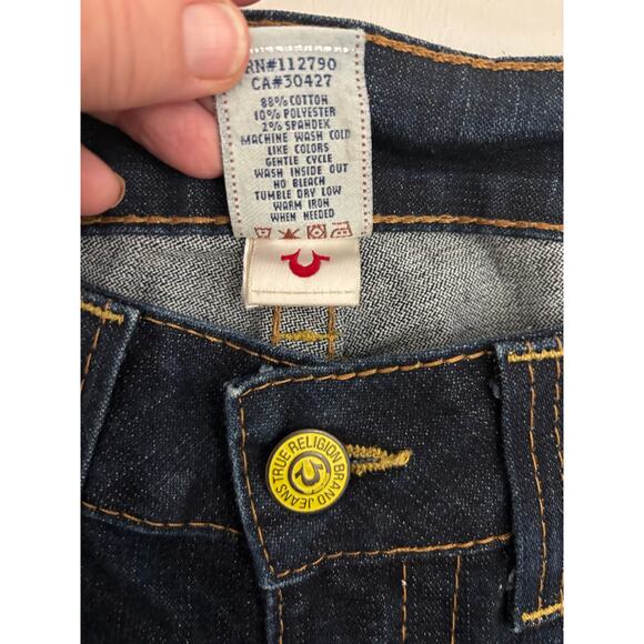 True Religion Jeans Women 29 Dark Wash Bootcut Low Mid Rise blokette y2k western - Picture 11 of 11